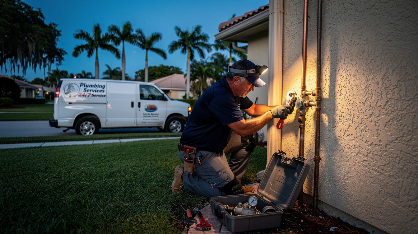 Licensed plumber on a Weston area job