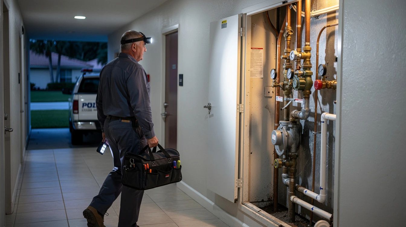 Licensed plumber on a Weston area job