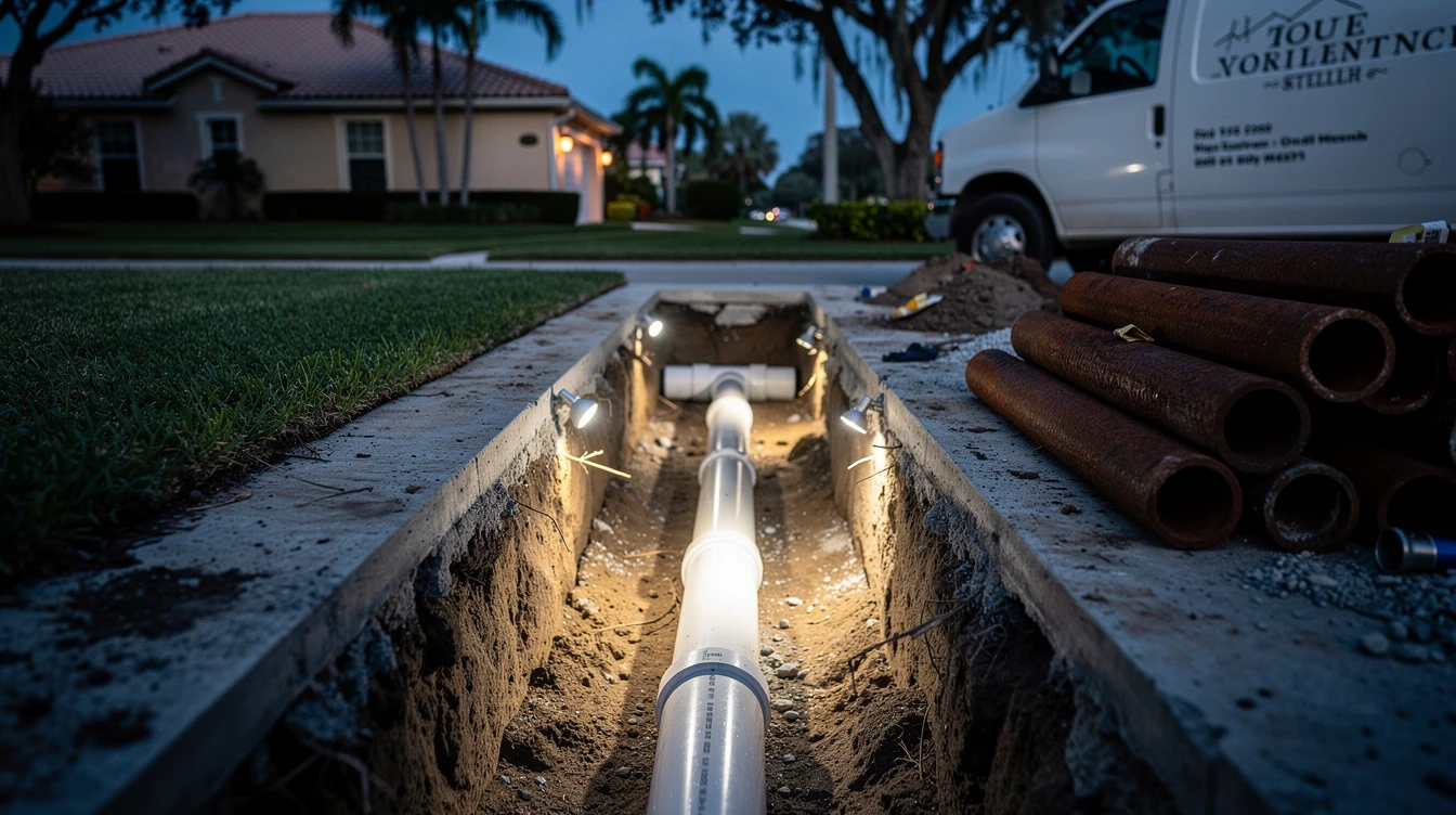 Licensed plumber on a Weston area job