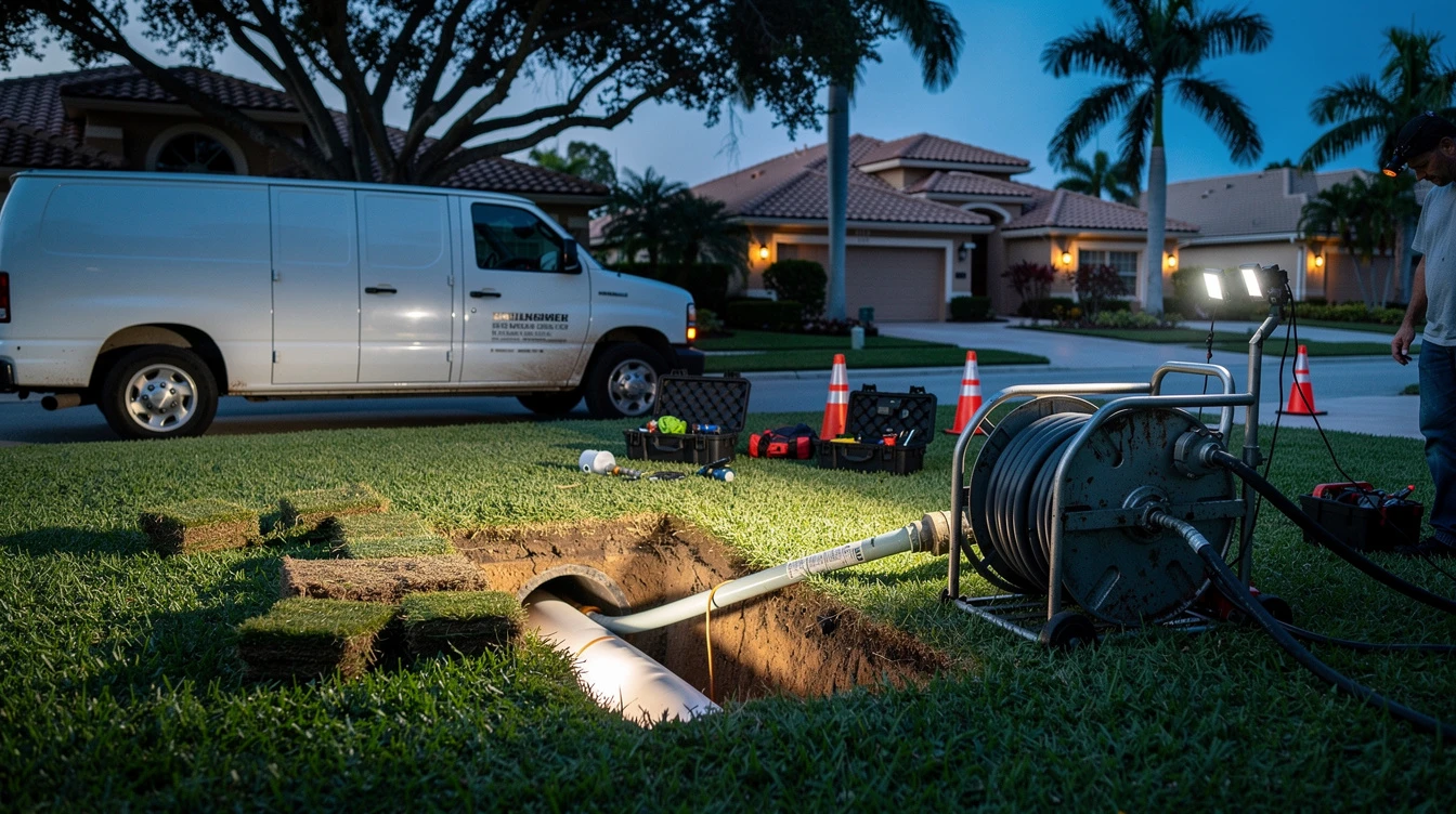 Licensed plumber on a Weston area job
