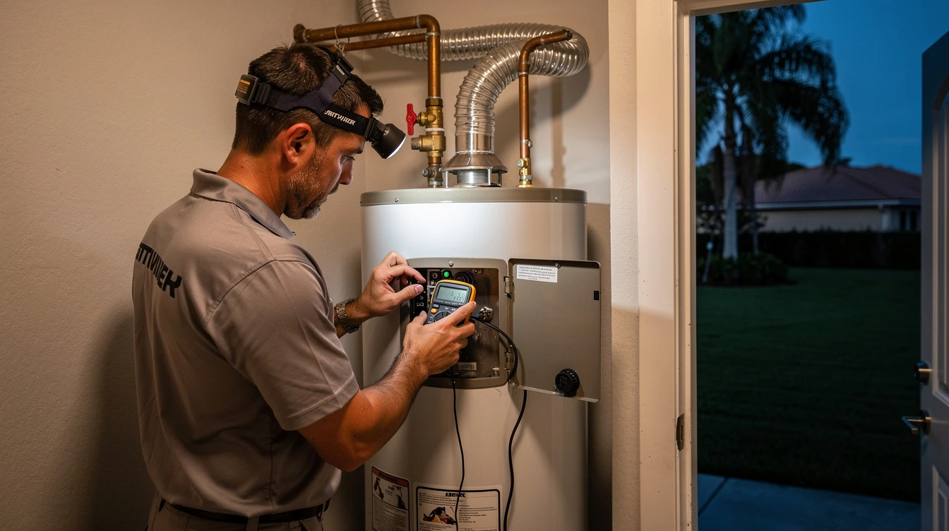 Hydro jetting nozzle clearing a sewer line with high-pressure water